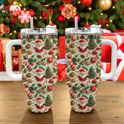 Shineful Tumbler Jolly Christmas Santa Pattern