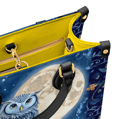 Shineful Leather Bag Midnight Guardian Owl