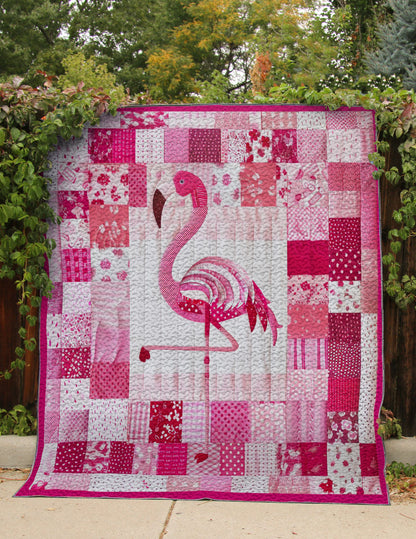 Shineful All Season Quilt 3-Piece Set Pink Flamingo