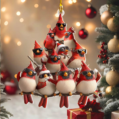 Shineful 2D Acrylic Ornament - Cool Cardinal Crew