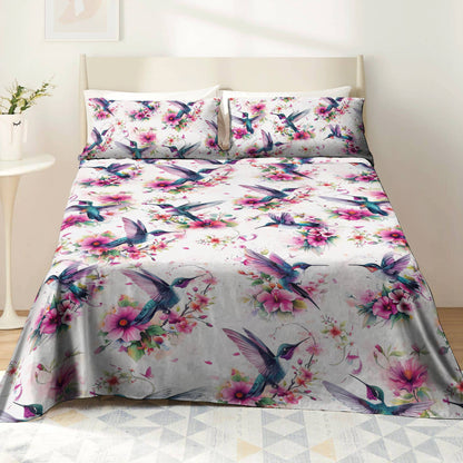 Shineful 4-Piece Bed Sheet Set Hummingbird Heaven