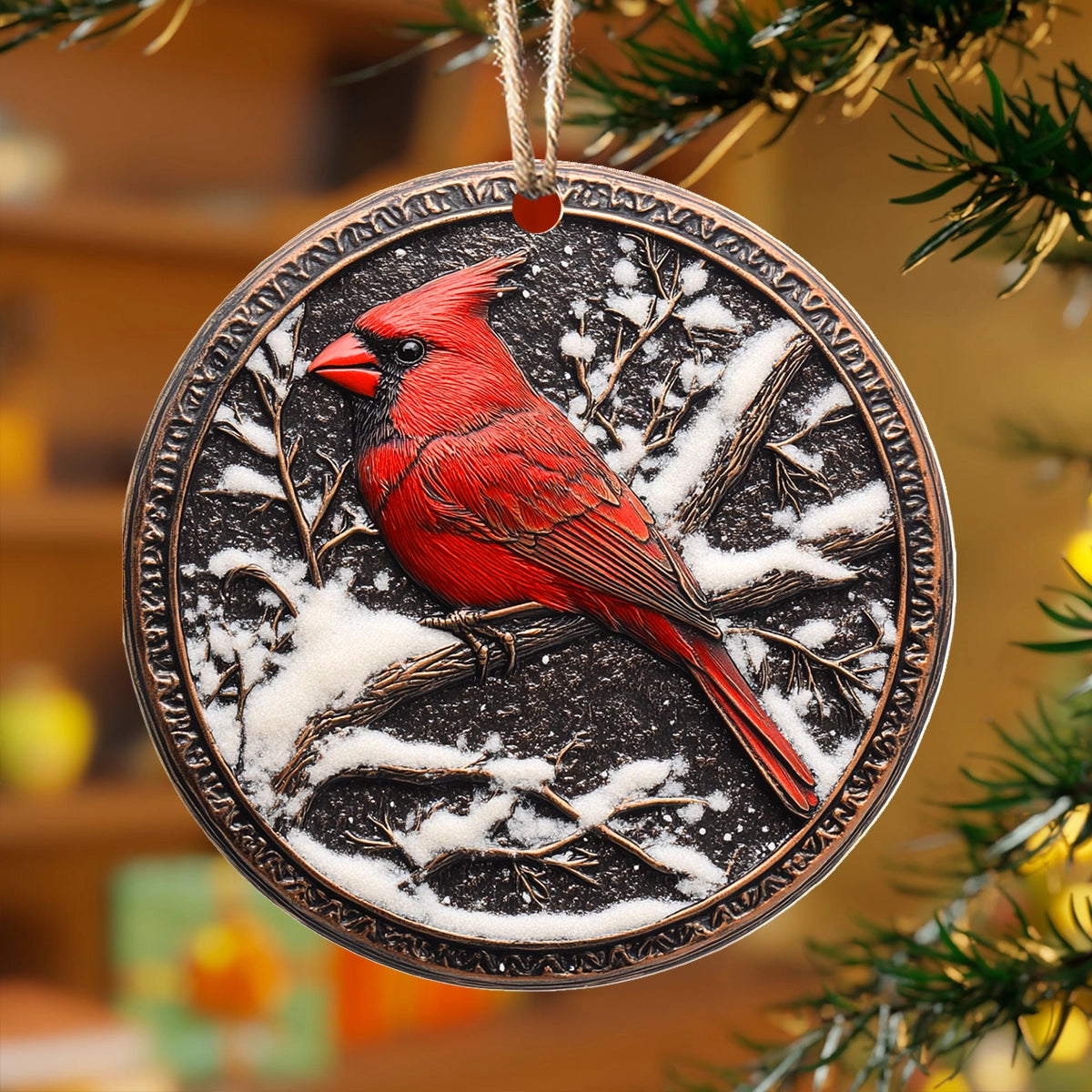 Shineful 2D Acrylic Ornament - Winter Cardinal