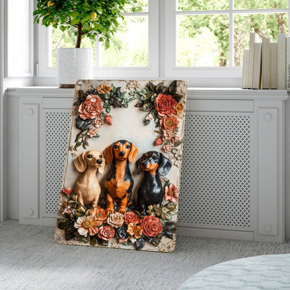 Shineful 2D Metal Sign Dachshund Bloom