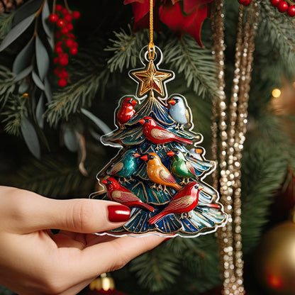 Shineful 2D Acrylic Ornament Bird Christmas Tree