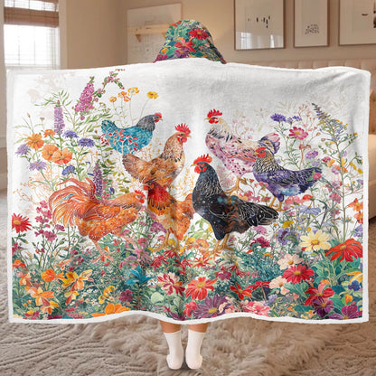 Glänzende tragbare Kapuzendecke – Chicken Rooster Garden Bliss