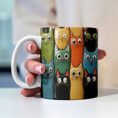 Tasse en céramique brillante Chat mignon et coloré