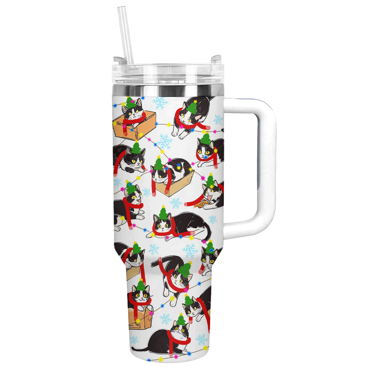 Shineful Tumbler Christmas Naughty Tuxedo Cat