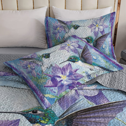 Shineful All Season Quilt 3-Piece Set Hummingbird Serenity