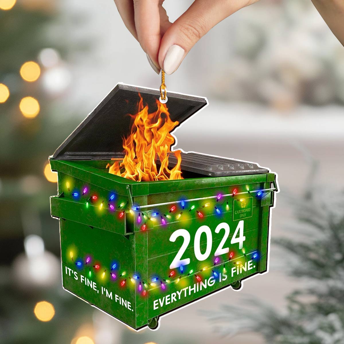 Shineful 2D Acrylic Ornament 2024 Dumpster Fire