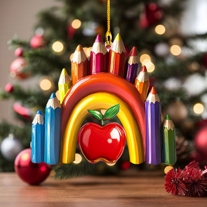 Shineful 2D Acrylic Ornament - Teacher's Rainbow Bloom