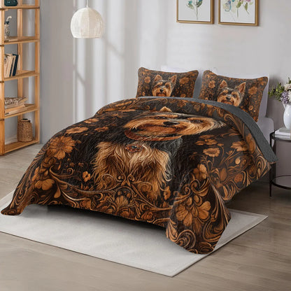 Shineful All Season Quilt 3-Piece Set Timeless Yorkie Charm