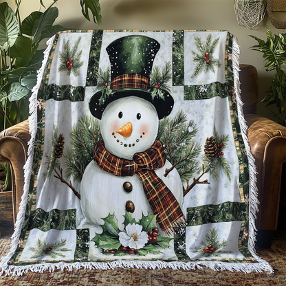 Shineful Woven Tapestry Throw Blanket - Snowman Bliss