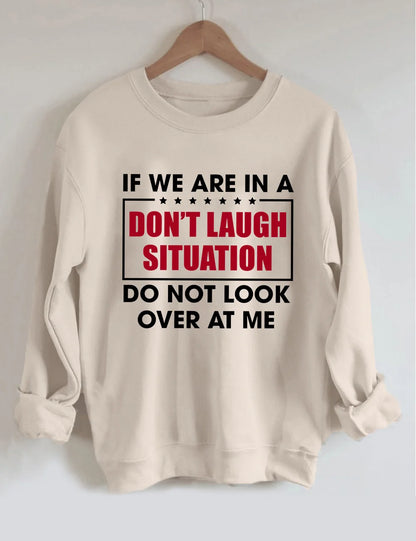 Sweat-shirt ras du cou en polaire Shineful Si nous sommes dans une situation où il ne faut pas rire