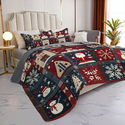 Shineful All Season Quilt 3-Piece Set Happy Christmas Wishes