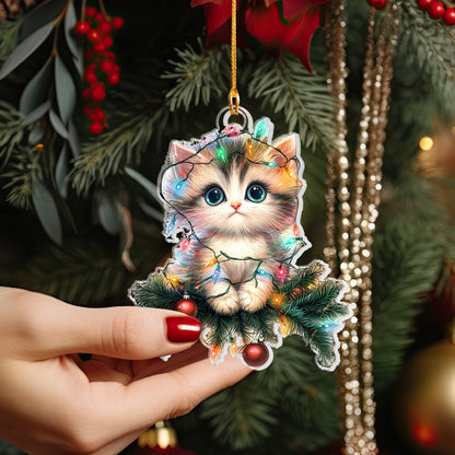 Shineful Acrylic Ornament Christmas Kitty