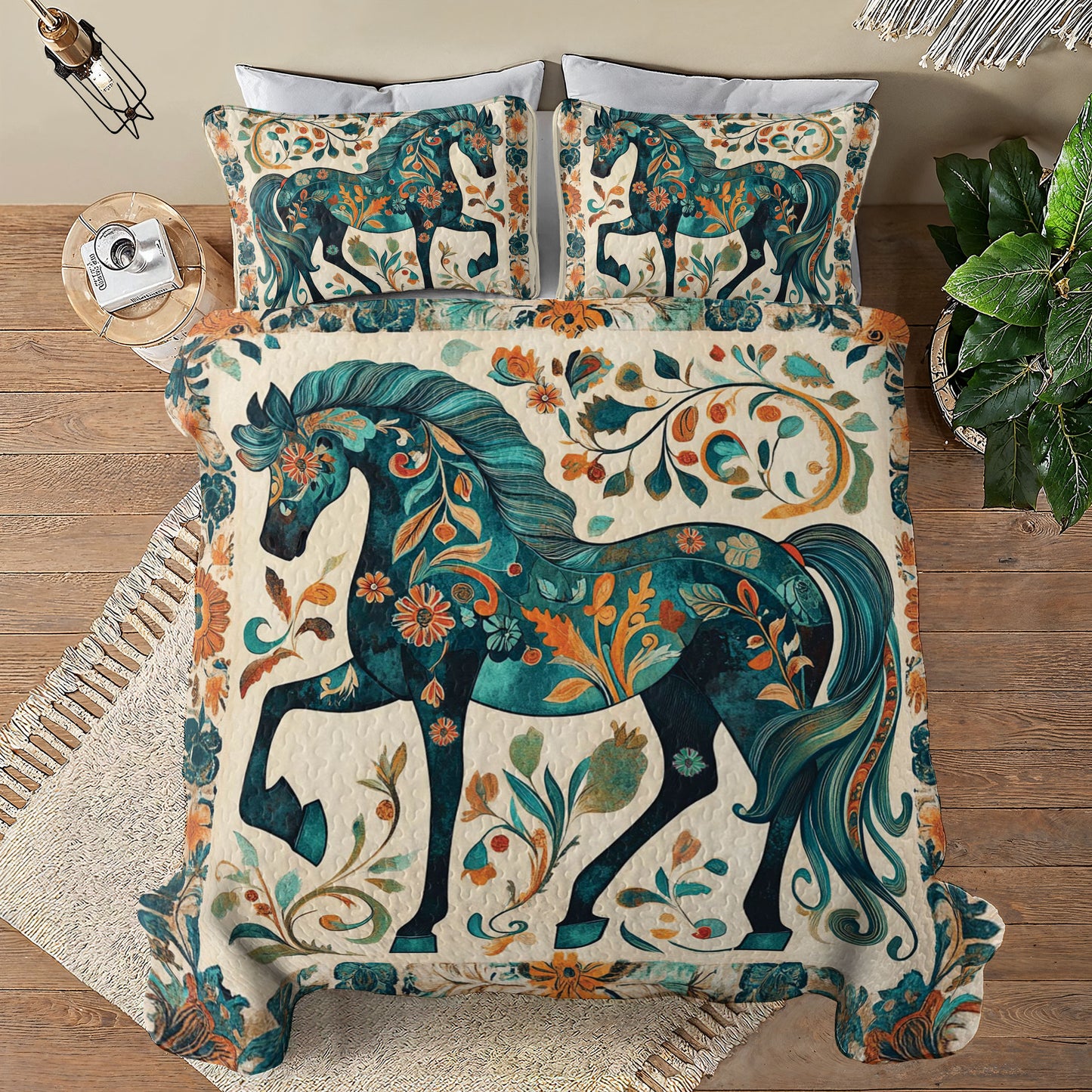 Shineful All Season Quilt 3-Piece Set Equine Elegance