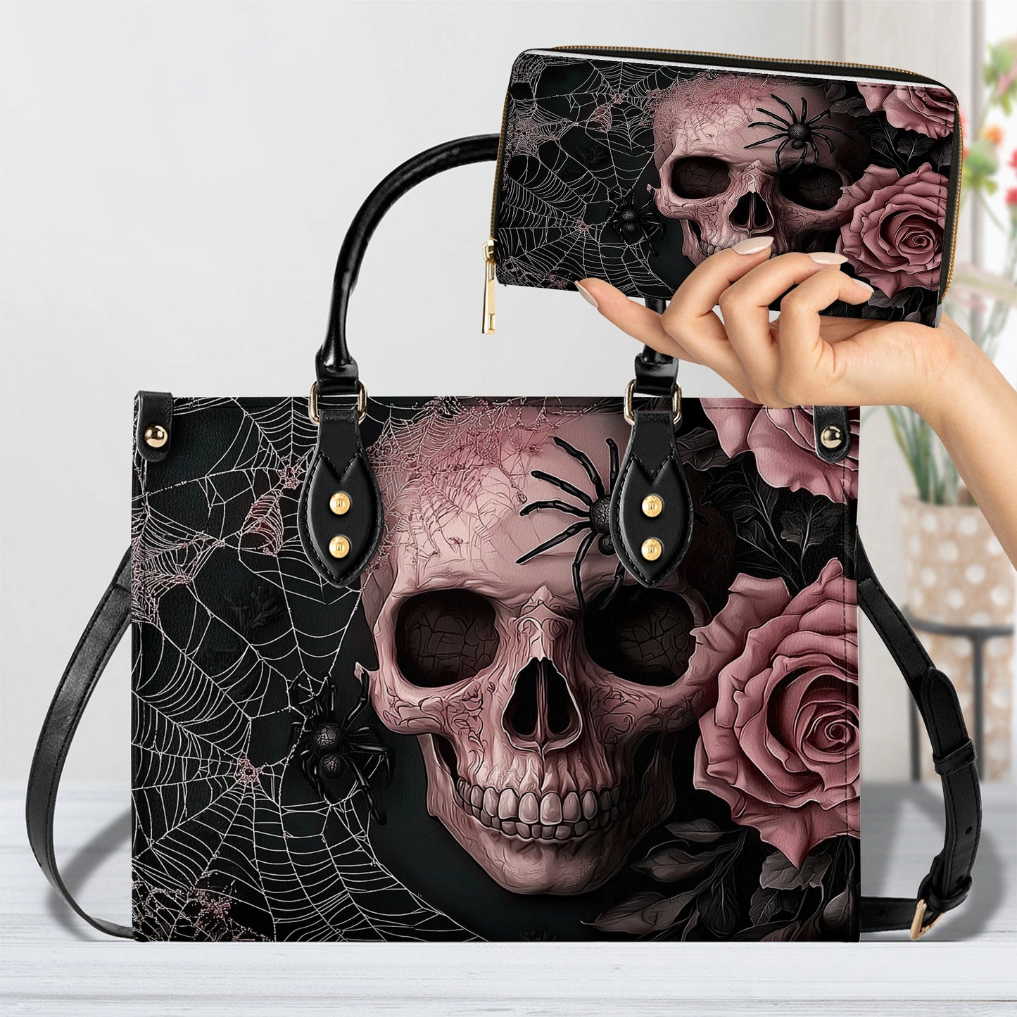 Shineful Leather Bag Eternal Bloom Skull