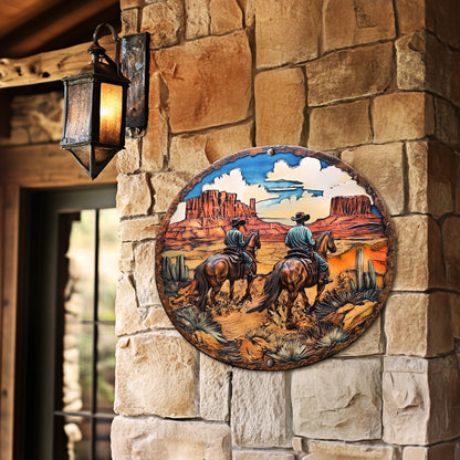 Shineful 2D Metal Sign Cowboy Saddle Up