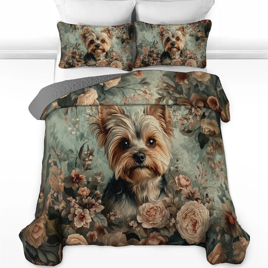 Shineful All Season Quilt 3-Piece Set Yorkie Blossom Luxe