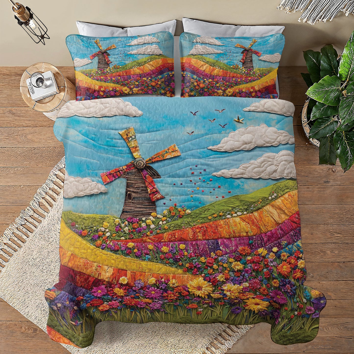 Shineful All Season Quilt 3-Piece Set Windmill Dreams