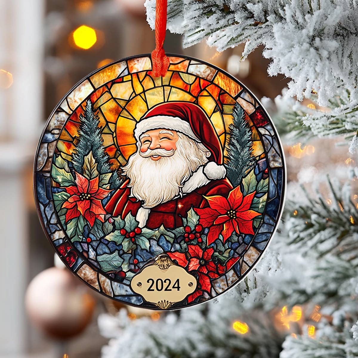 Glänzendes 2D-Acryl-Ornament für das Weihnachtsfenster 