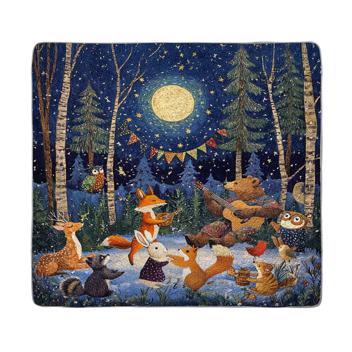 Shineful All Season Quilt 3-Piece Set Forest Festival Night