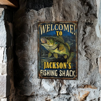 Shineful 2D Metal Sign Personalized Bass Shack