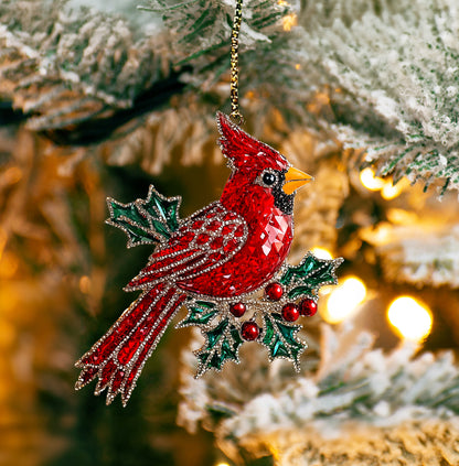 Shineful 2D Acrylic Ornament Twinkling Christmas Cardinal