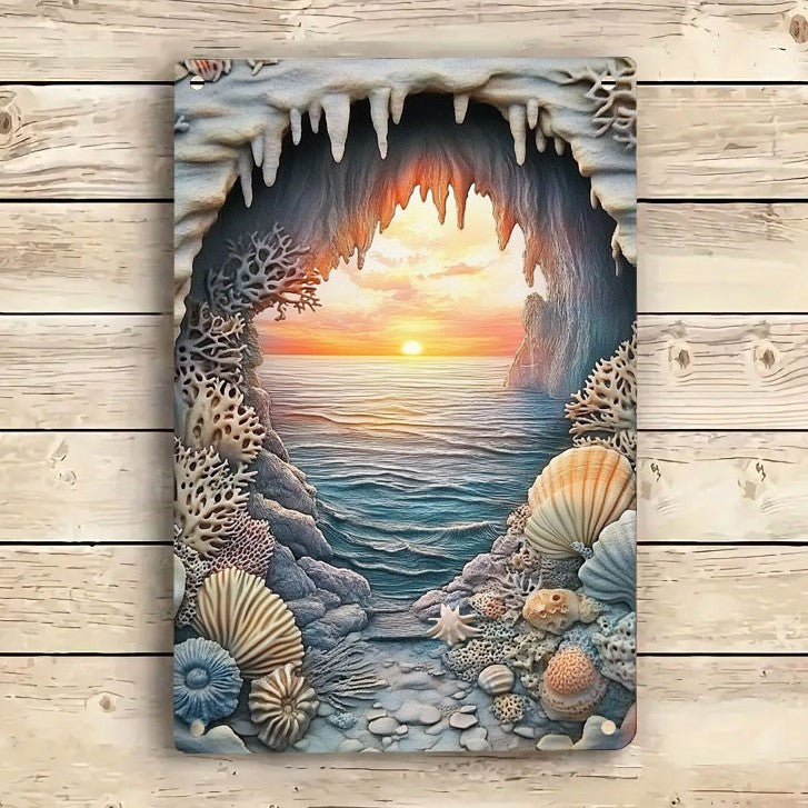 Shineful 2D Metal Sign Coastal Cave