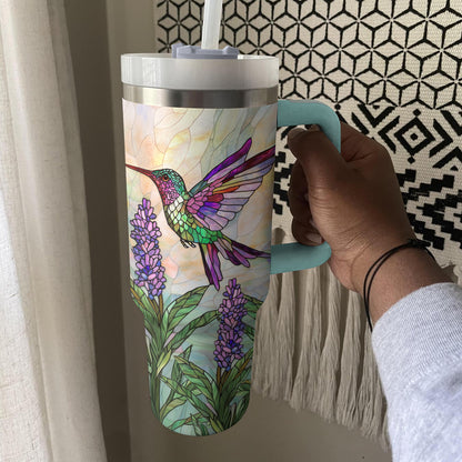 Shineful Tumbler Stained Glass Hummingbird