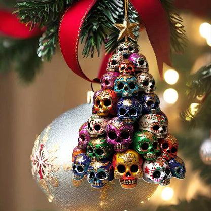 Shineful 2D Acrylic Ornament Gorgeous Skulls Christmas Tree Lovely