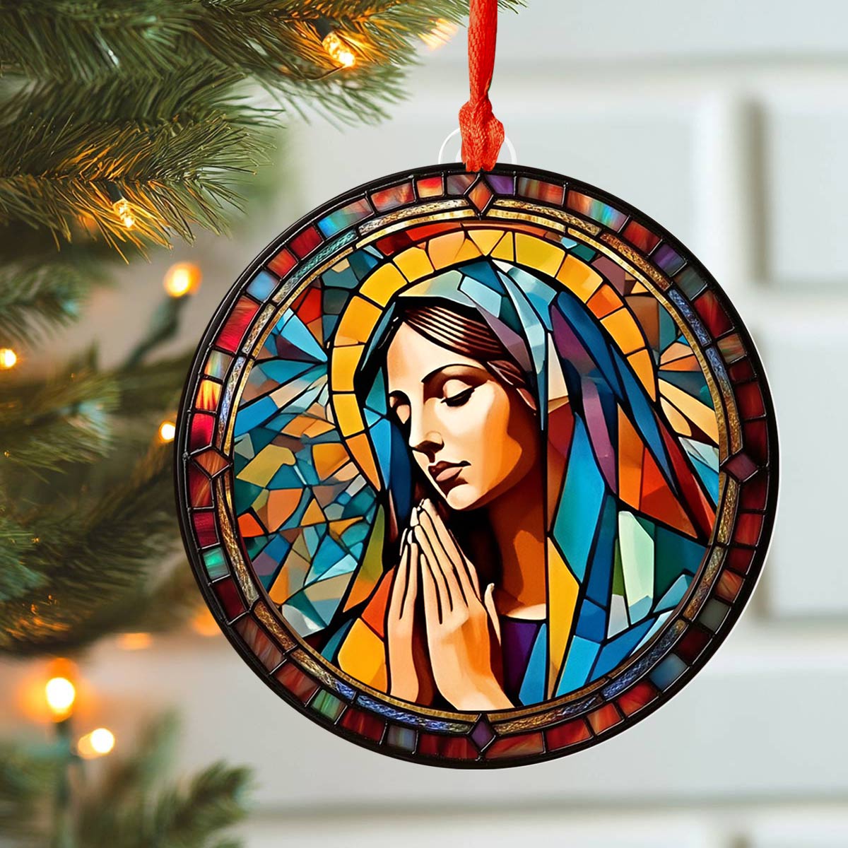 Glänzendes 2D-Acryl-Ornament „Mary's Grace“ 