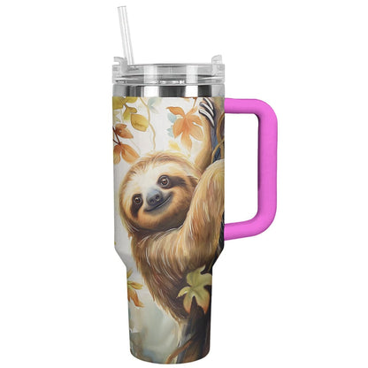 Sloth 40 Oz Shineful™ Tumbler Cute Nl09 Hot Pink 40Oz