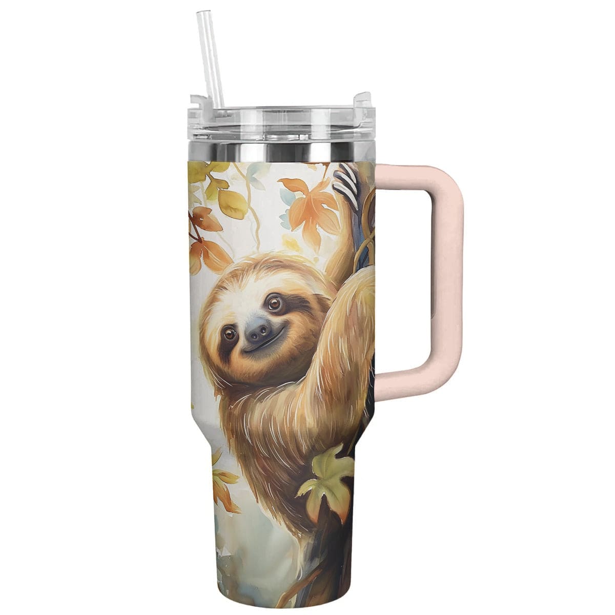 Sloth 40 Oz Shineful™ Tumbler Cute Nl09 Pink 40Oz