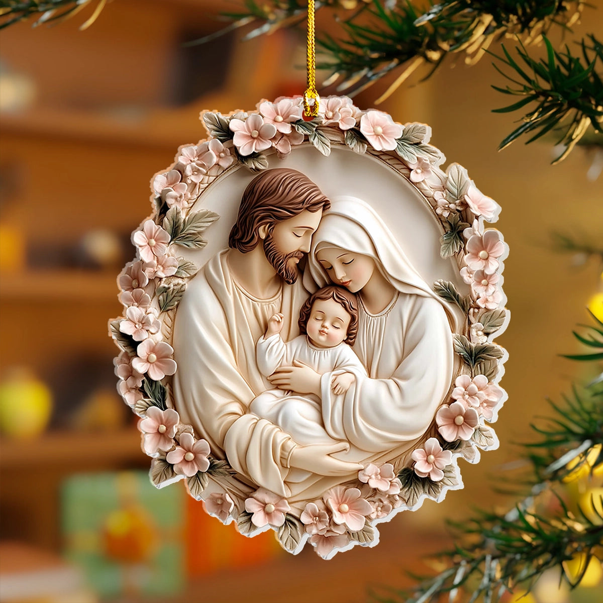 Shineful 2D Acrylic Ornament - God Family Divine Embrace