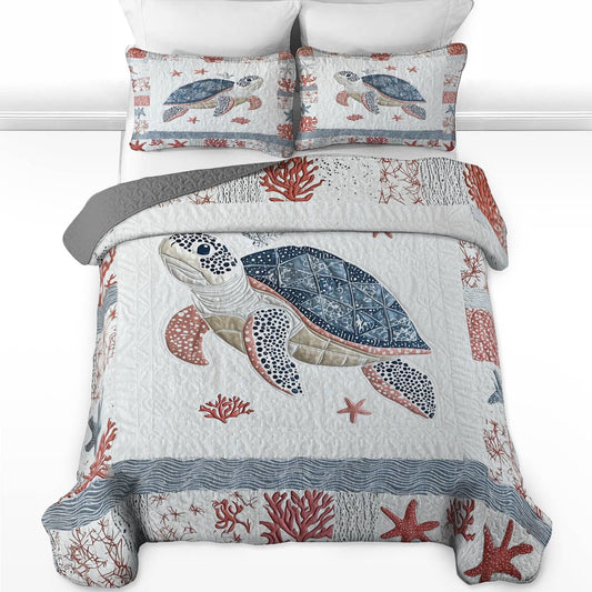 Shineful All Season Quilt 3-teiliges Set - Oceanic Star Turtle