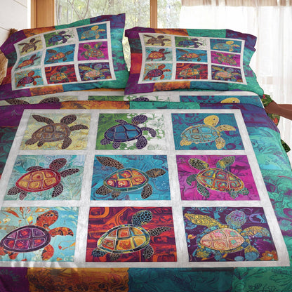 Ensemble de draps de lit Shineful 4 pièces Magnifique tortue de mer mandala