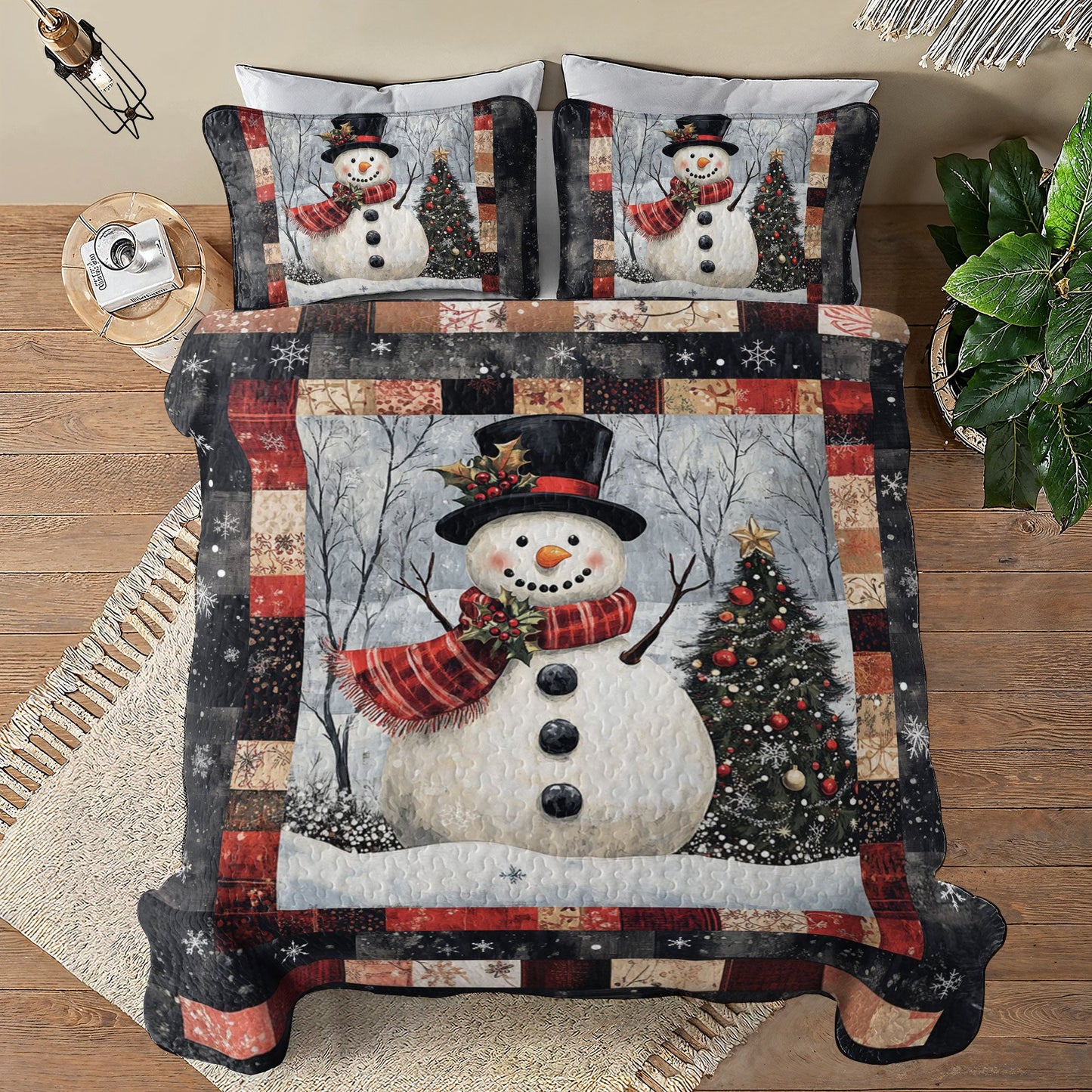 Shineful All Season Quilt 3-teiliges Set Jolly Snowman 