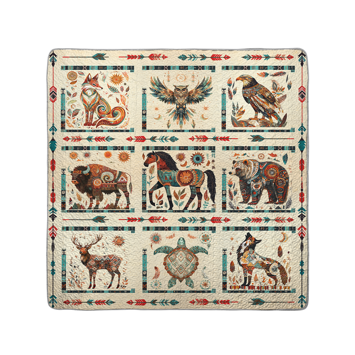 Shineful All Season Quilt 3-teiliges Set Native Spirit Wildlife