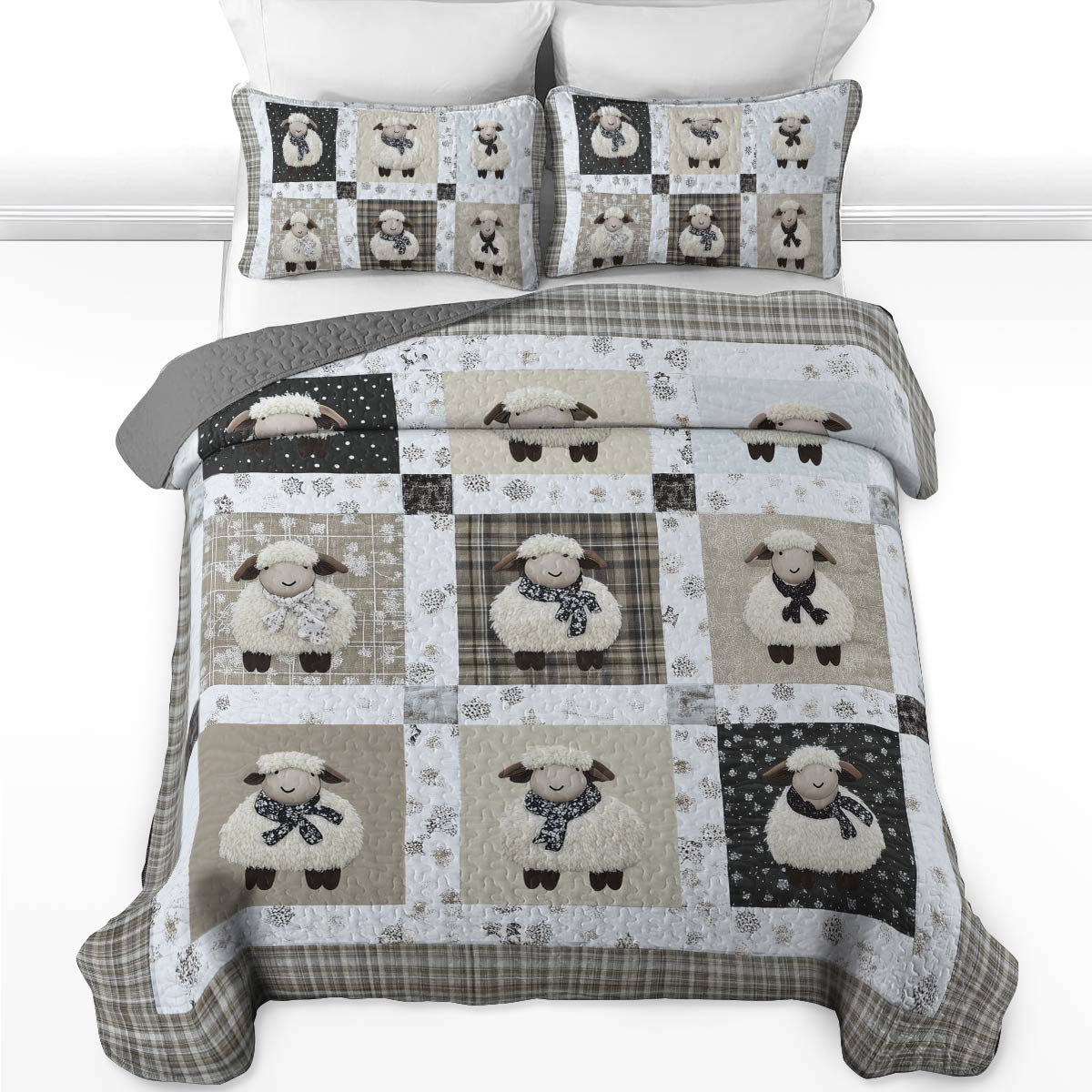 Shineful All Season Quilt 3-Piece Set - Winter Sheep