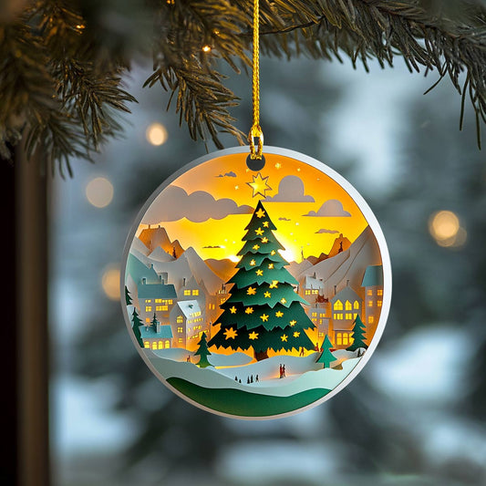 Shineful 2D Acrylic Ornament Festive Village