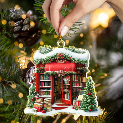 Shineful 2D Acrylic Ornament Holiday Bookshop