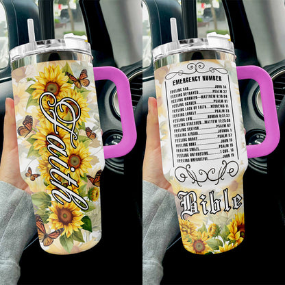 Faith 40 Oz Shineful™ Tumbler Sunflower God Nl09 Hot Pink 40Oz