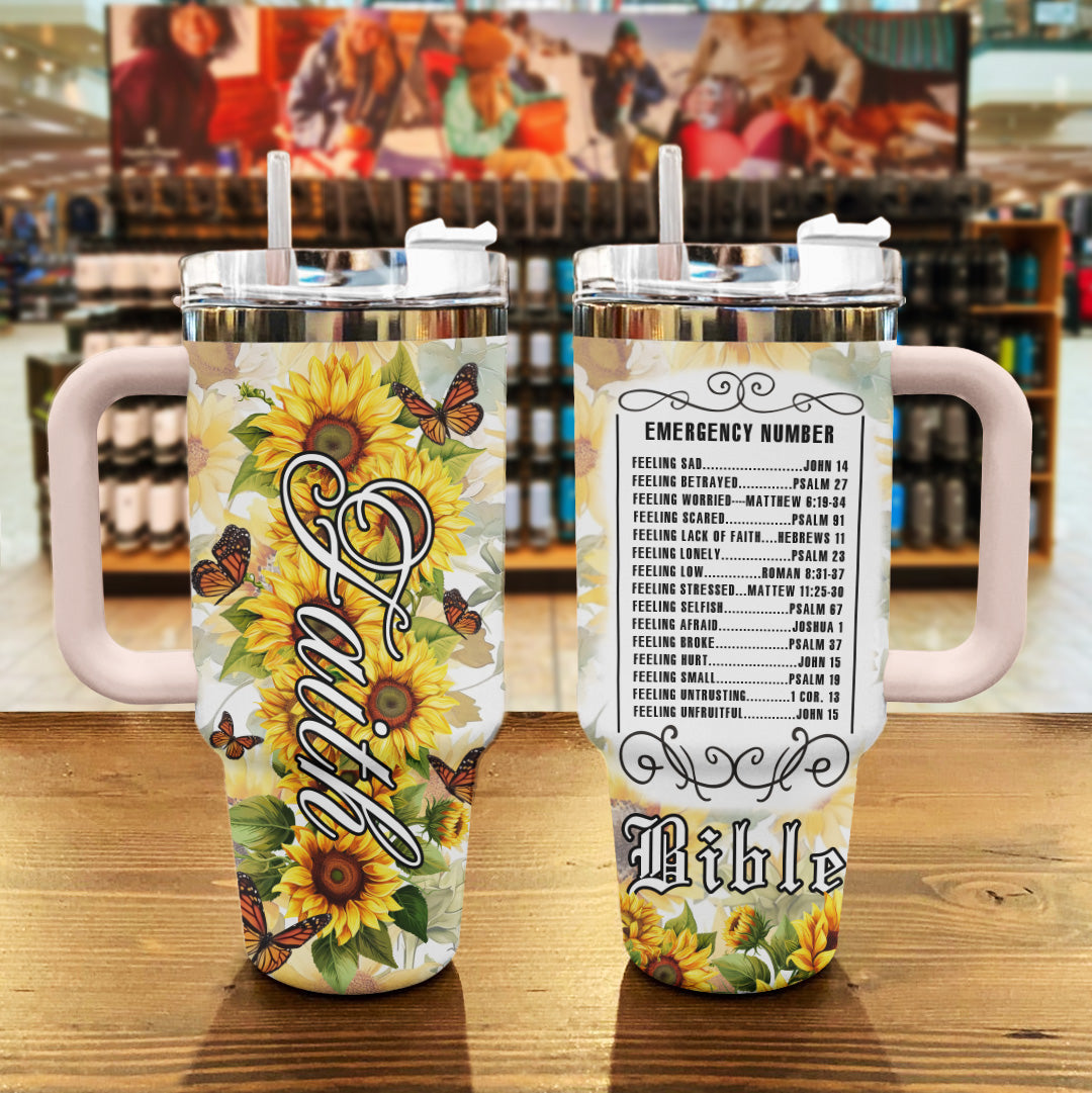 Faith 40 Oz Shineful™ Tumbler Sunflower God Nl09 Pink 40Oz