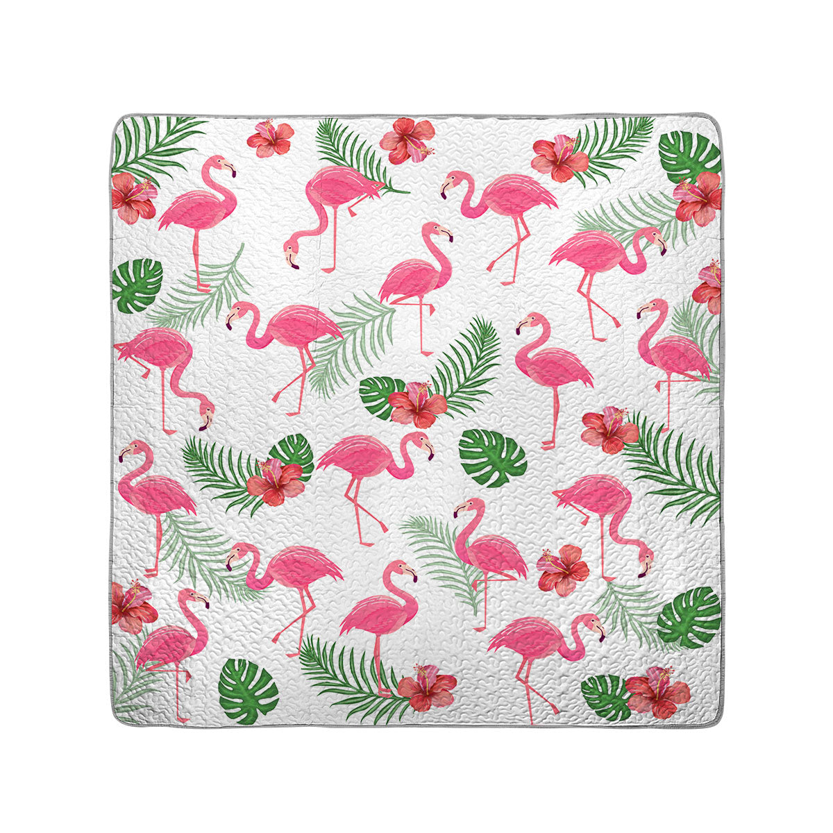 Shineful All Season Quilt 3-Piece Set Flamingo Hibiscus