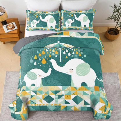 Shineful All Season Quilt 3-Piece Set Elephant Good Dream