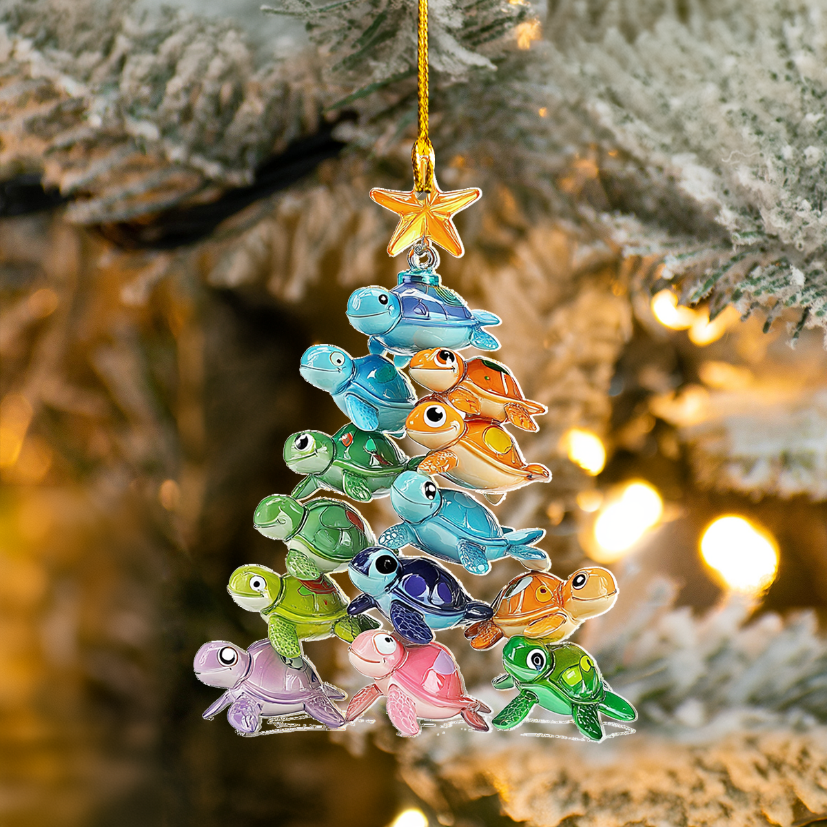 Shineful 2D Acrylic Ornament - Turtle Tree of Joy