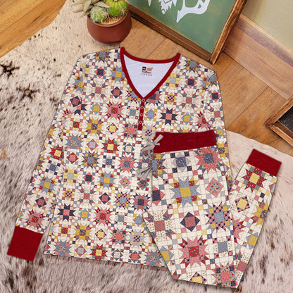 Shineful Pajama Sets  Cute Star Quilt