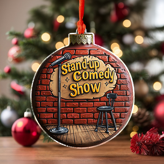 Glänzendes 2D-Ornament aus Acryl – Packrabatt Stand-up-Comedy-Erinnerungen 