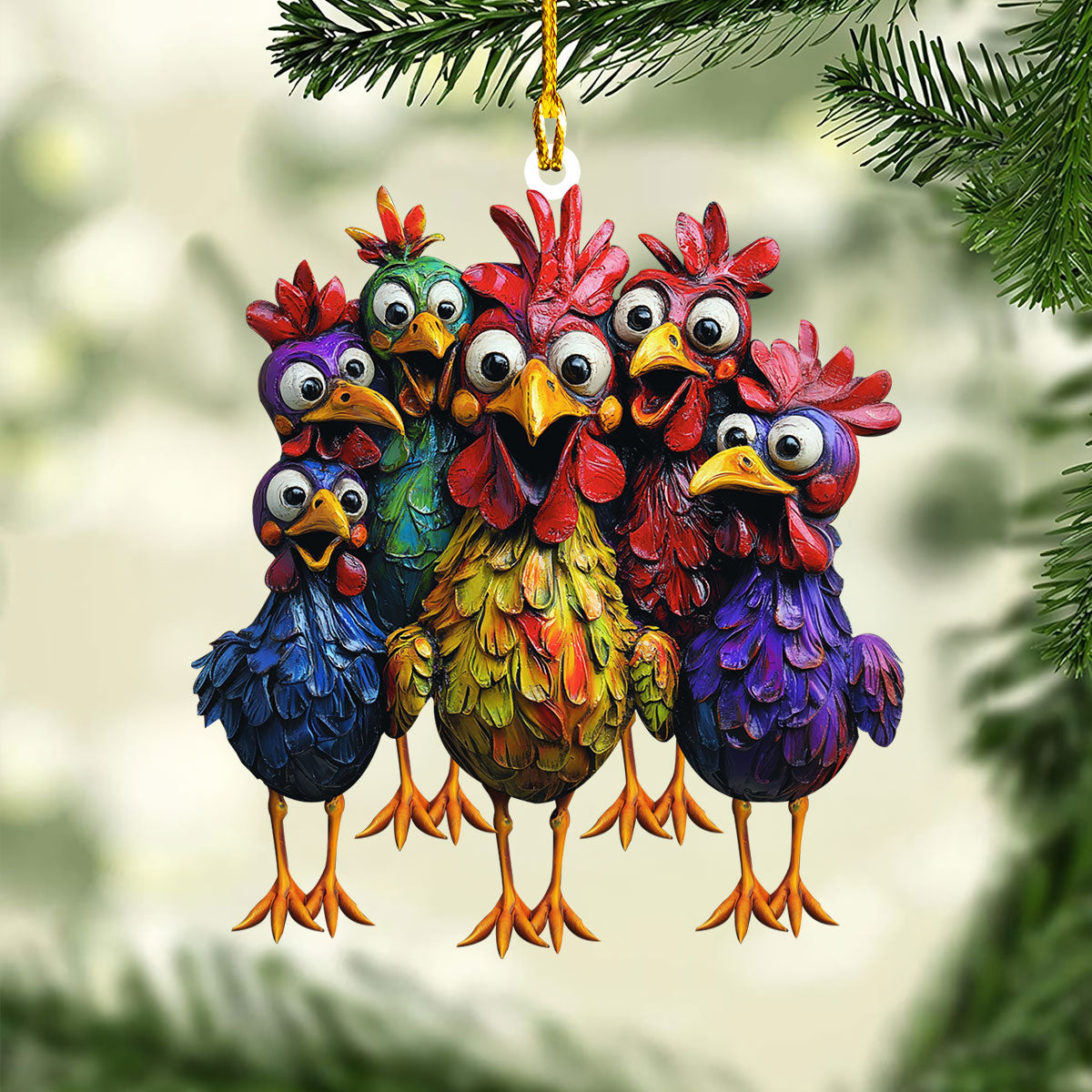 Shineful 2D Acrylic Ornament - Funky Feathered Friend